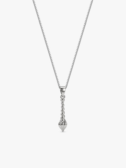 Silver Hanuman Gada Pendant with Box Chain For Him