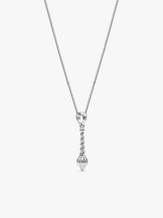 Silver Hanuman Gada Pendant with Box Chain For Him