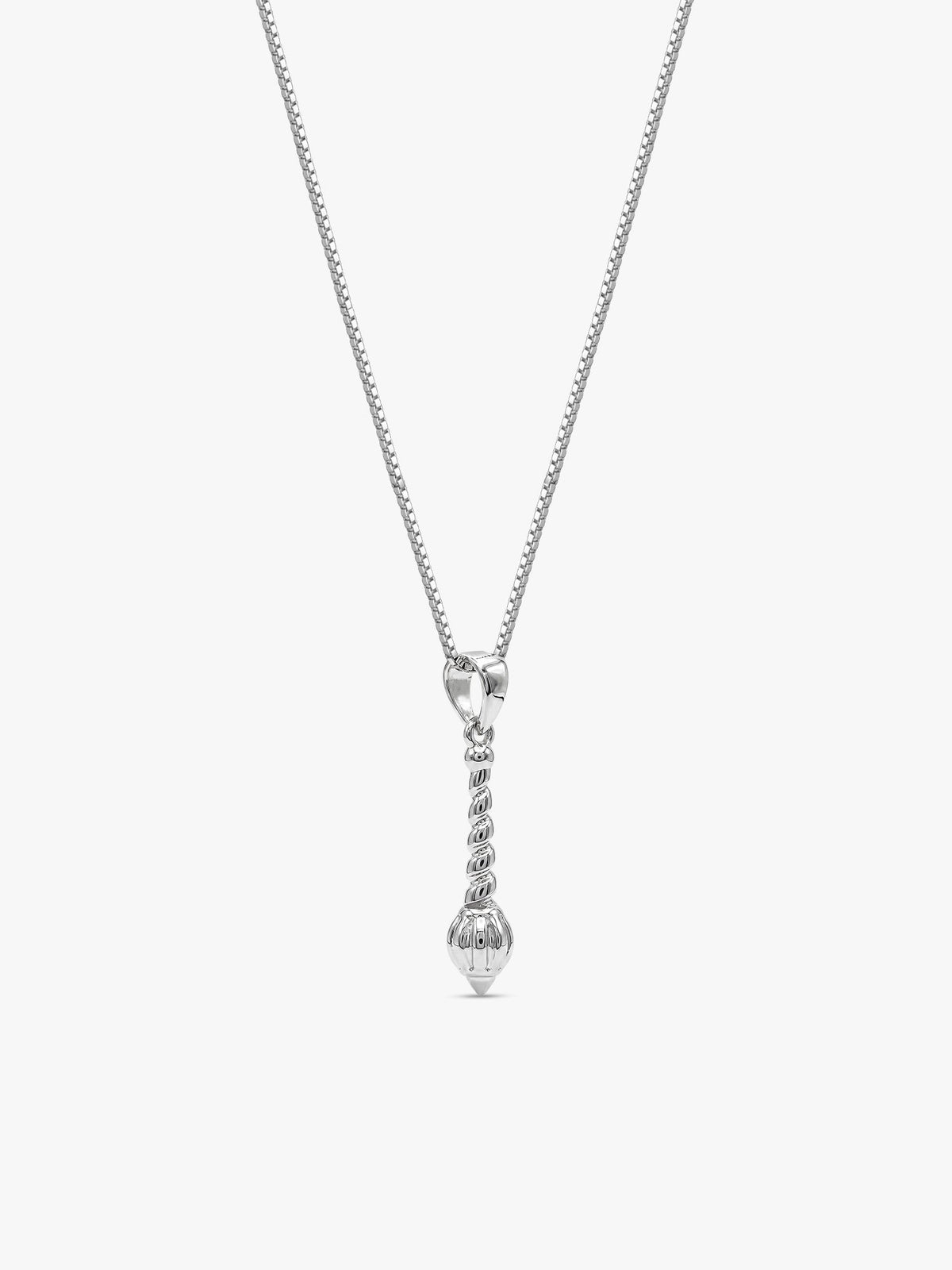 Silver Hanuman Gada Pendant with Box Chain For Him