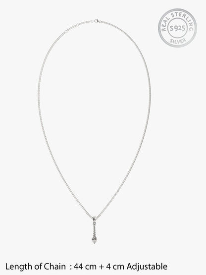 Silver Hanuman Gada Pendant with Box Chain For Him