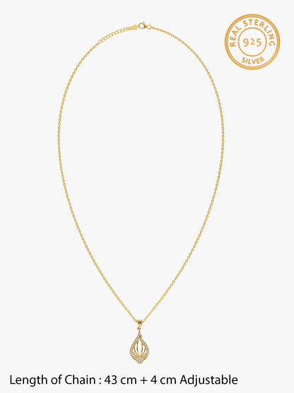 Golden Glint Pendant With Link Chain
