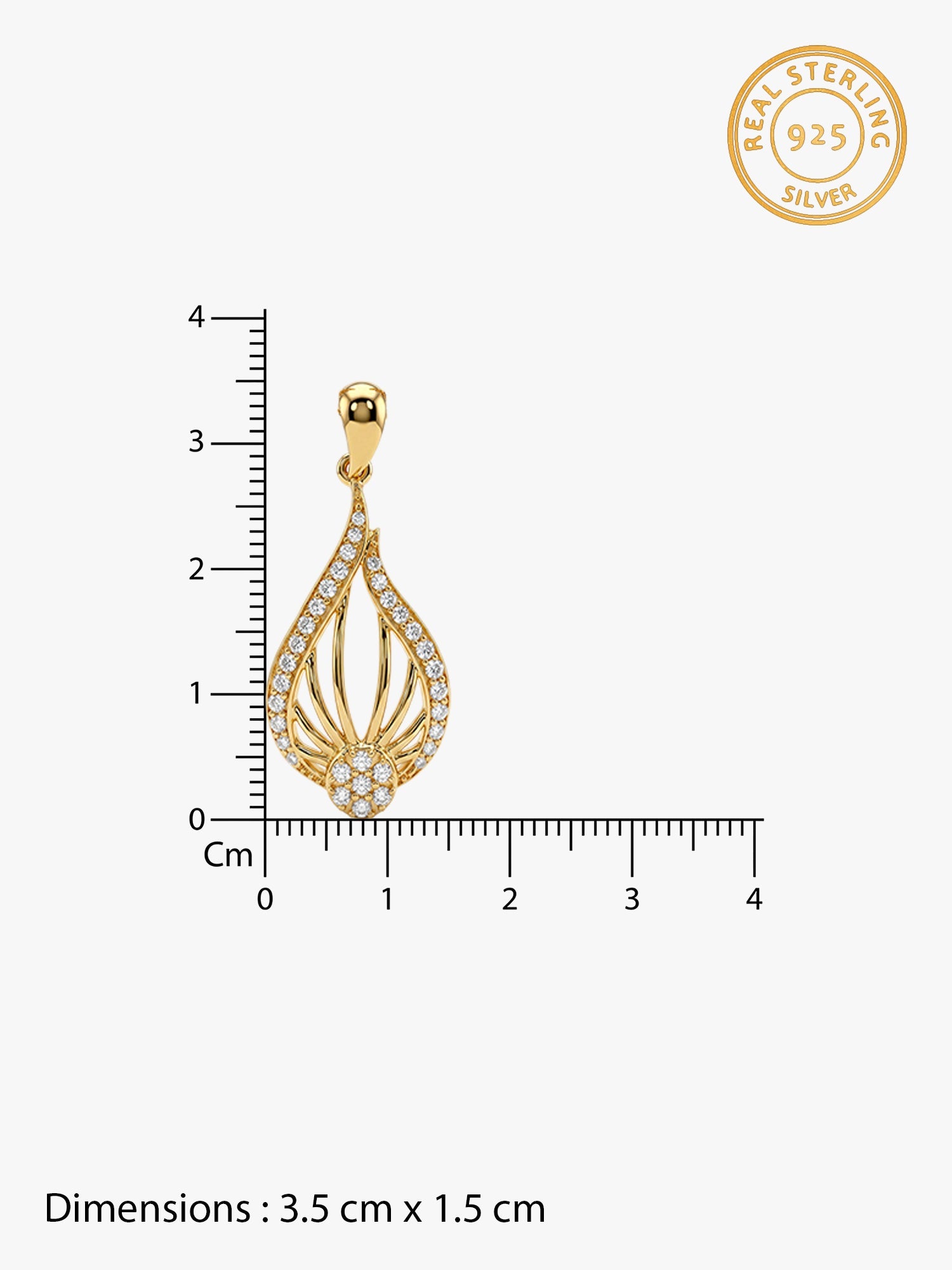 Golden Glint Pendant With Link Chain
