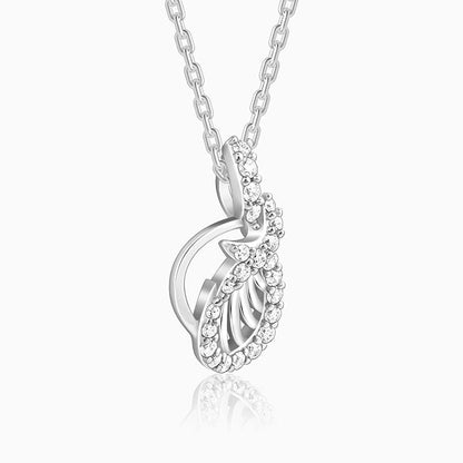 Silver Wave Knot Pendant With Link Chain