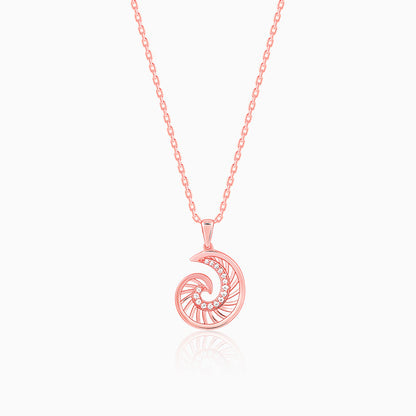 Rose Gold Volute Pendant With Link Chain