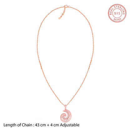 Rose Gold Volute Pendant With Link Chain