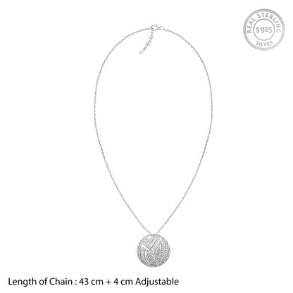 Silver Art Nouveau Pendant With Link Chain