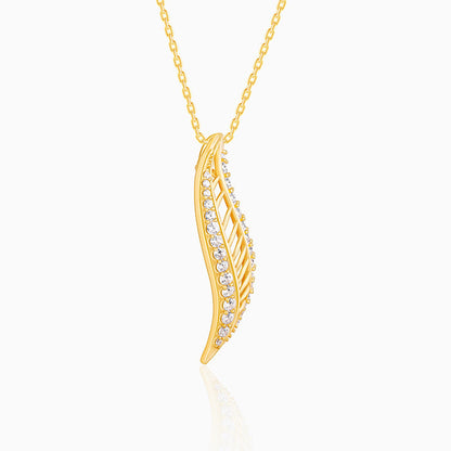 Golden Wavelet Pendant With Link Chain