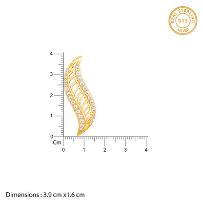 Golden Wavelet Pendant With Link Chain