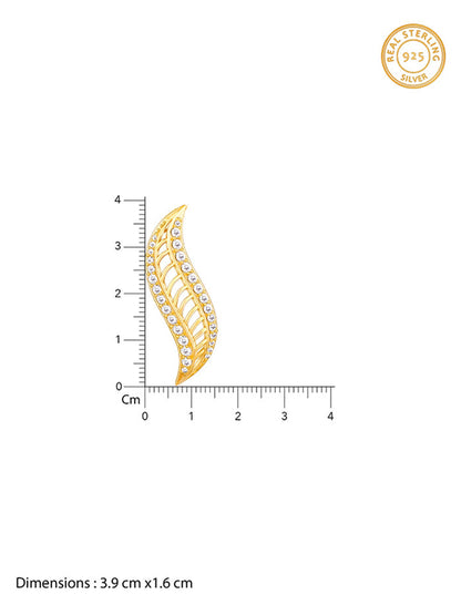 Golden Wavelet Pendant With Link Chain