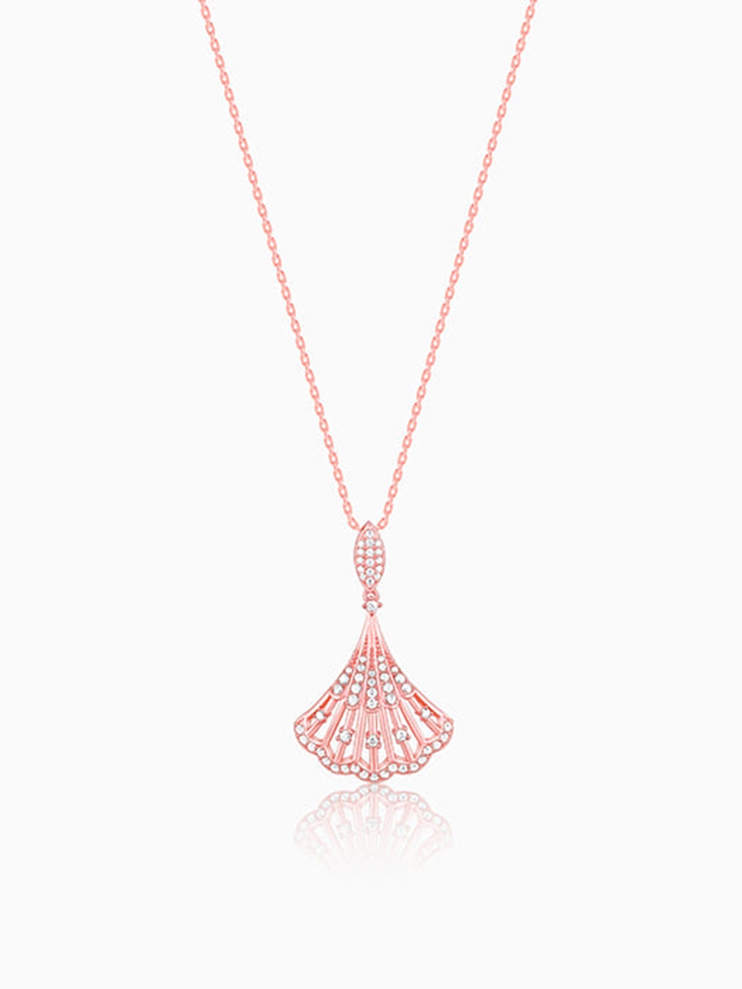 Rose Gold Seashell Pendant With Link Chain