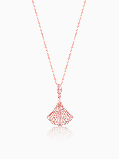 Rose Gold Seashell Pendant With Link Chain