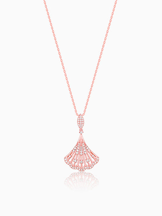 Rose Gold Seashell Pendant With Link Chain