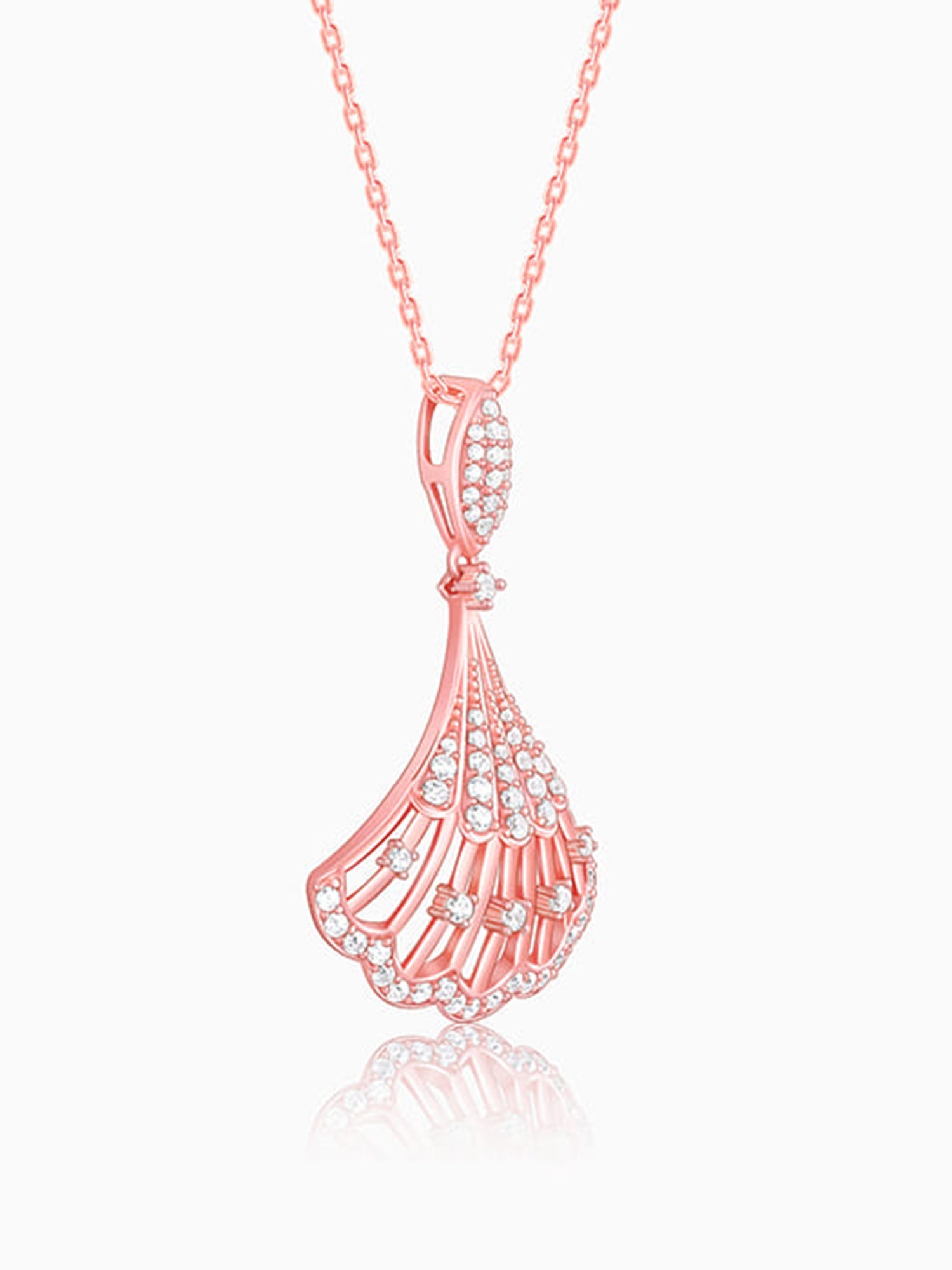Rose Gold Seashell Pendant With Link Chain