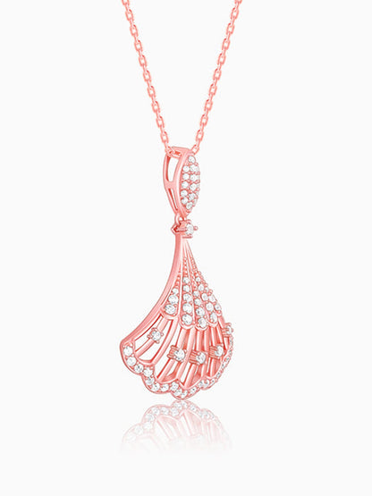 Rose Gold Seashell Pendant With Link Chain