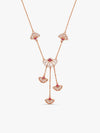 Rose Gold Brilliant Red Eyebright Trio Necklace