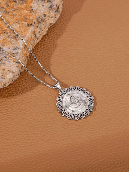 Silver Divine Mahadev Pendant With Box Chain For Him