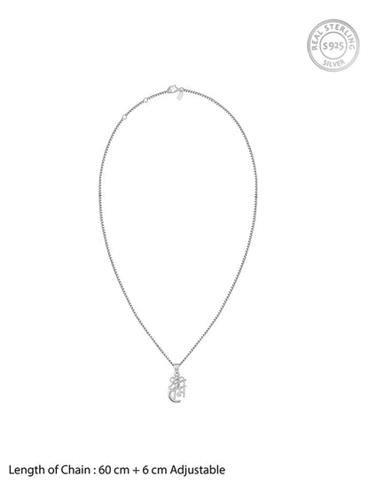 Silver Shree Ram Pendant with Link Chain For Him