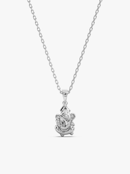 Silver Ganapathi Pendant with Link Chain For Him