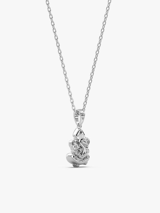 Silver Ganapathi Pendant with Link Chain For Him