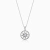Silver Sun Flares Pendant With Link Chain
