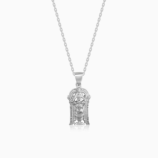 Silver Venkateswara Pendant with Link Chain For Him