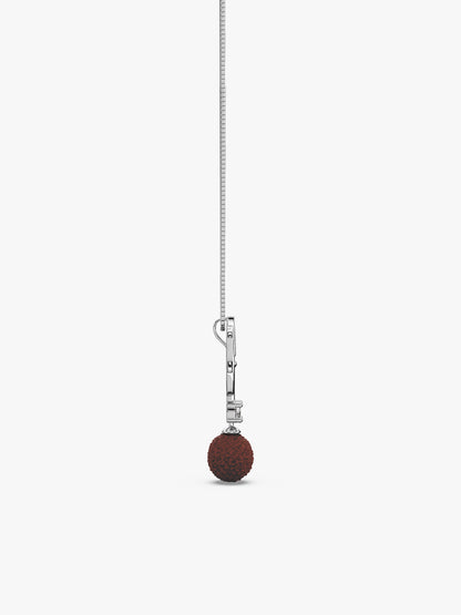 Silver Trishul And Rudraksha Pendant With Box Chain for Him