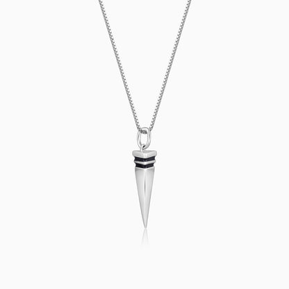 Silver Spike Pendant With Link Chain For Him