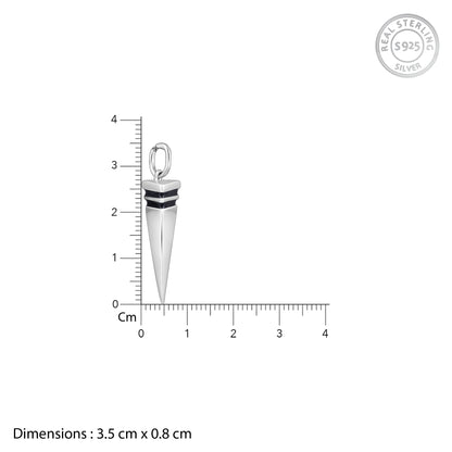 Silver Spike Pendant With Link Chain For Him