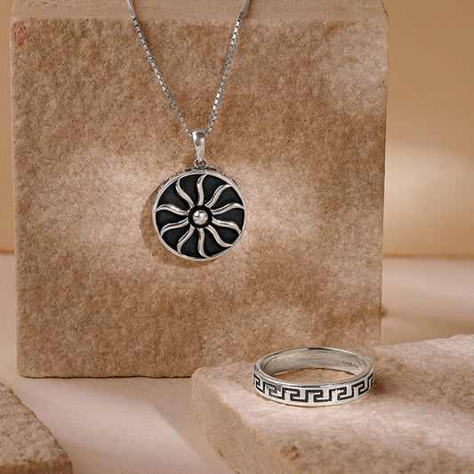 Oxidised Silver Knight Set For Him