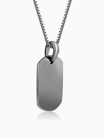 Black Rhodium Aegis Amulet Pendant with Box Chain For Him