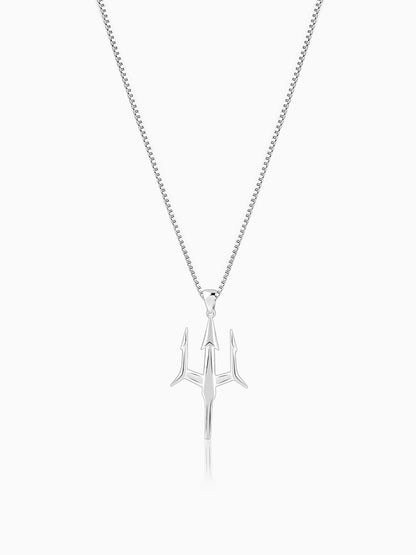 Silver Classy Trishul Pendant With Box Chain For Him