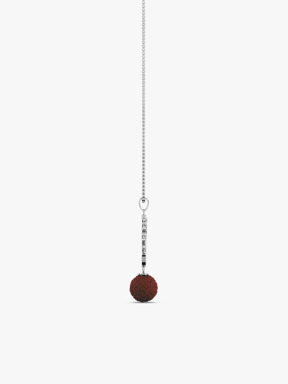 Silver Om Trishul Rudraksha Pendant With Box Chain For Him