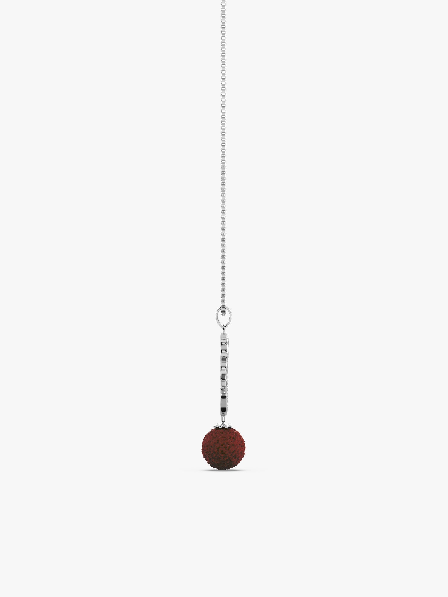 Silver Om Trishul Rudraksha Pendant With Box Chain For Him