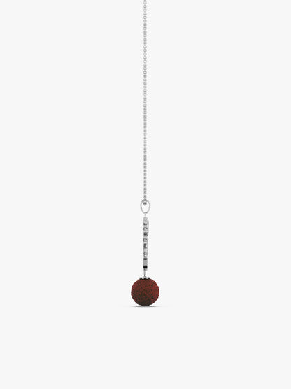 Silver Om Trishul Rudraksha Pendant With Box Chain For Him