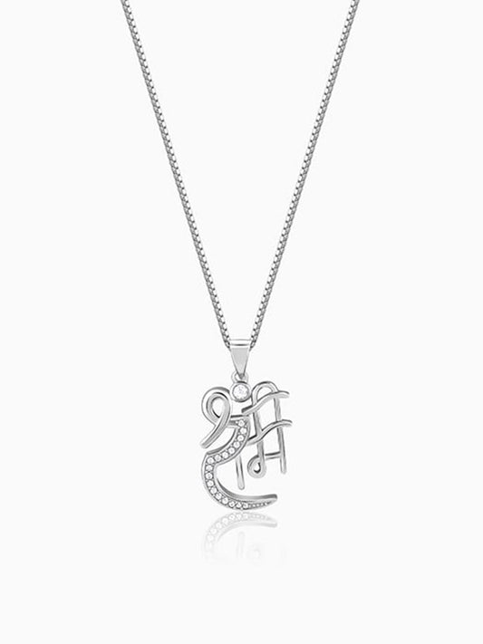 Silver Shree Ram Pendant with Box Chain For Him