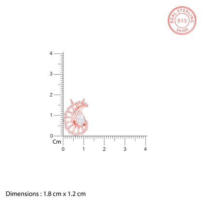 Rose Gold Classy Paisley Pendant With Link Chain