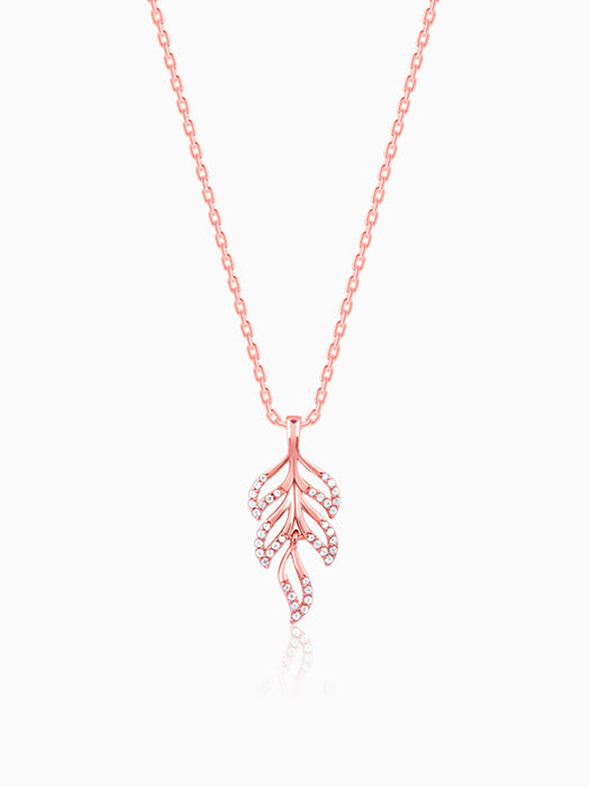 Rose Gold Komal Pankh Pendant With Link Chain
