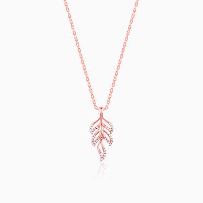 Rose Gold Komal Pankh Pendant With Link Chain