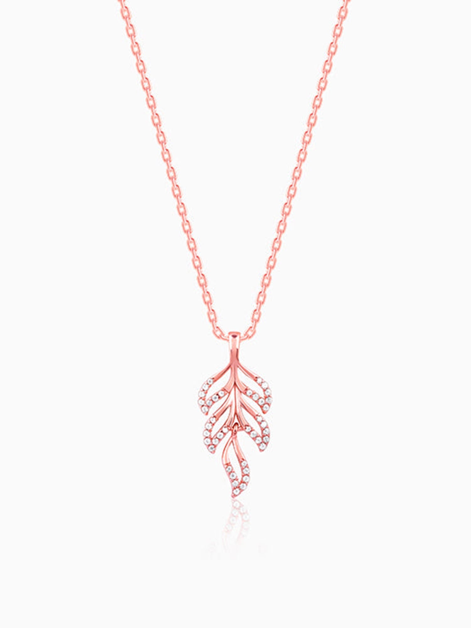 Rose Gold Komal Pankh Pendant With Link Chain