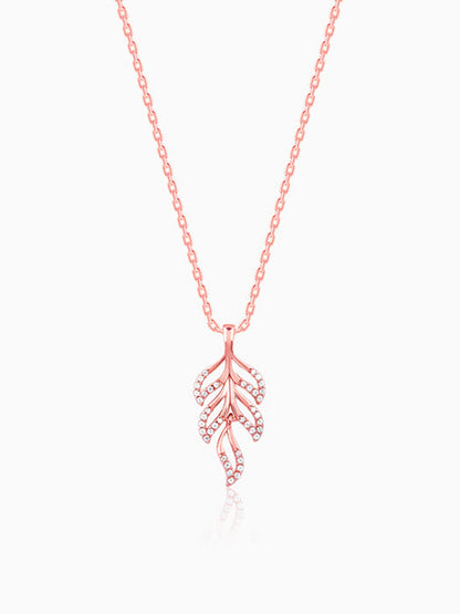 Rose Gold Komal Pankh Pendant With Link Chain