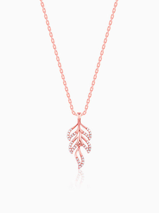 Rose Gold Komal Pankh Pendant With Link Chain