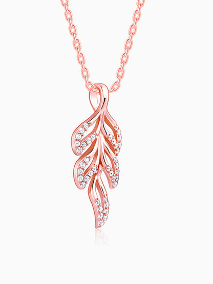 Rose Gold Komal Pankh Pendant With Link Chain