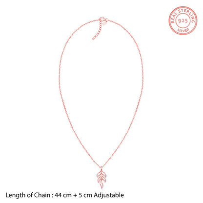 Rose Gold Komal Pankh Pendant With Link Chain
