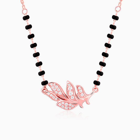 Rose Gold Peacock Feather Mangalsutra