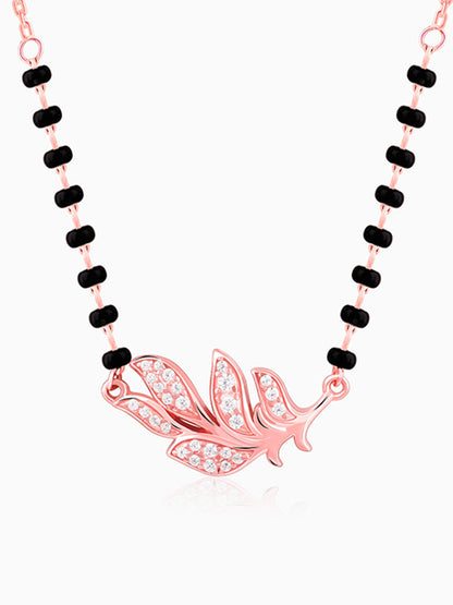 Rose Gold Peacock Feather Mangalsutra