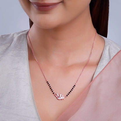 Rose Gold Peacock Feather Mangalsutra