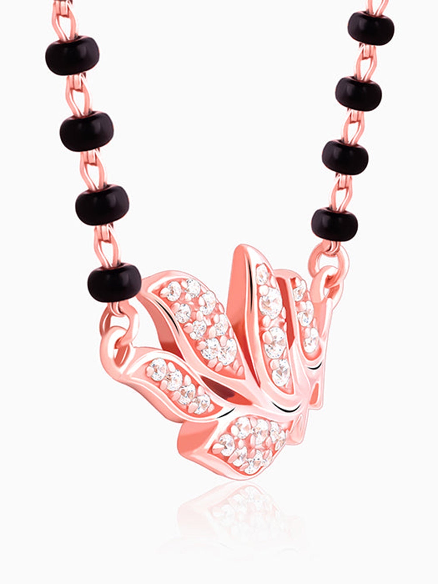 Rose Gold Peacock Feather Mangalsutra