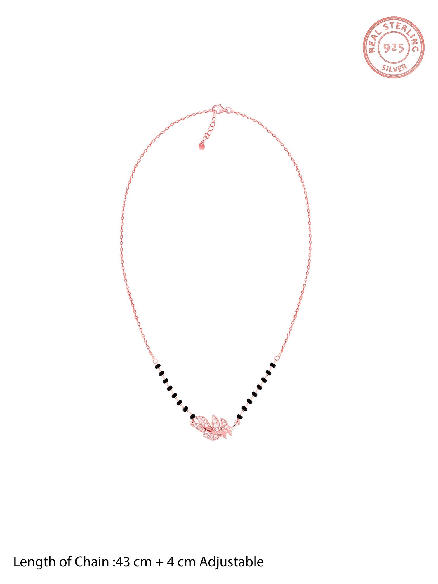 Rose Gold Peacock Feather Mangalsutra