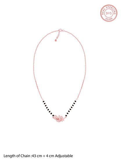 Rose Gold Peacock Feather Mangalsutra