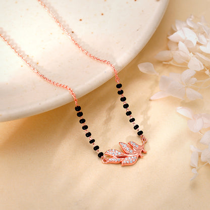 Rose Gold Peacock Feather Mangalsutra